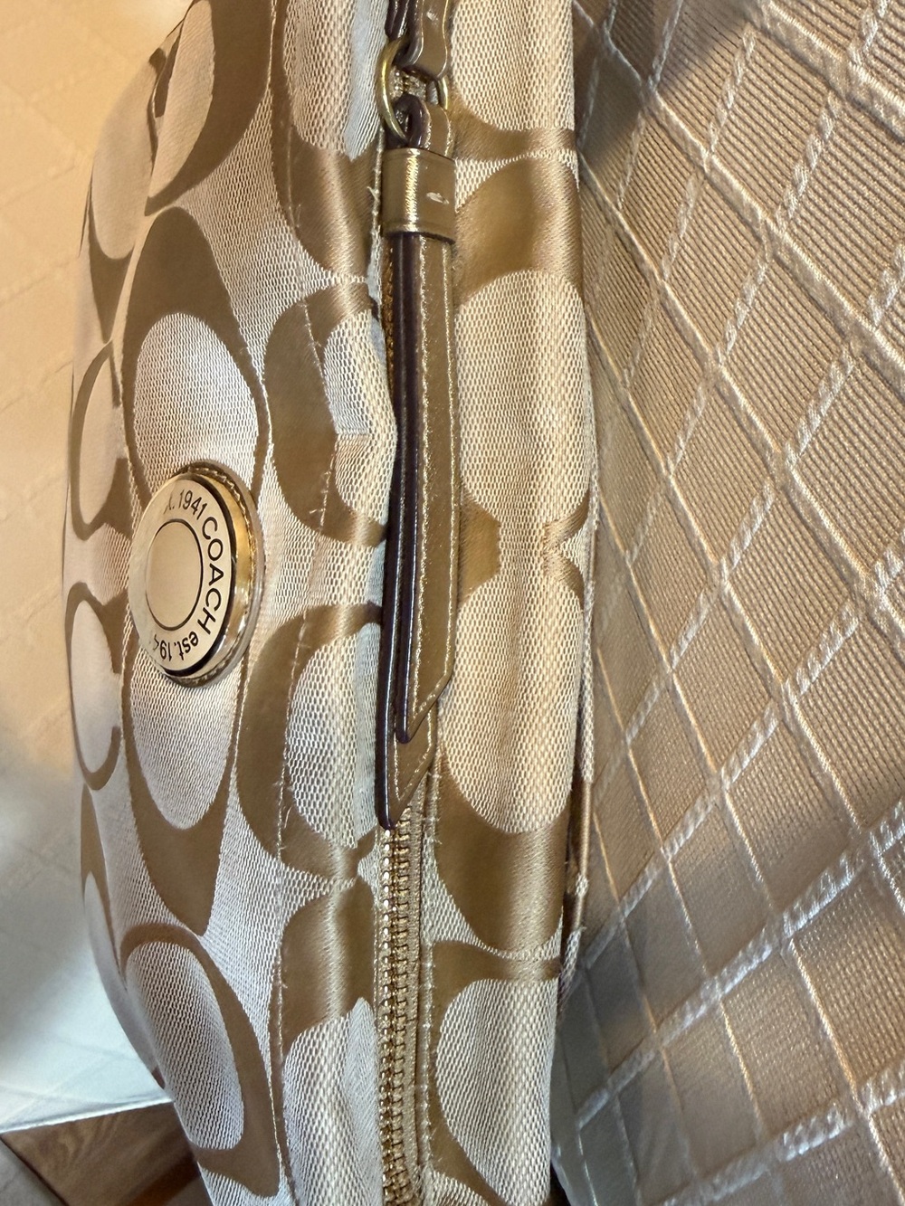 Coach Signature Multi Stripe File Bag F19209 - Picture 8 of 15